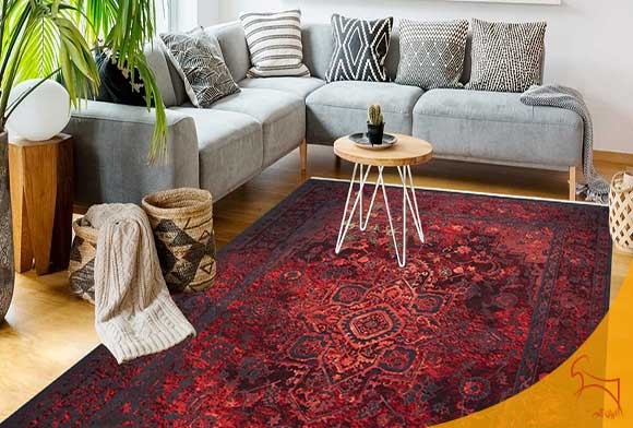 راهنمای ست کردن فرش قرمز لاکی با مبل