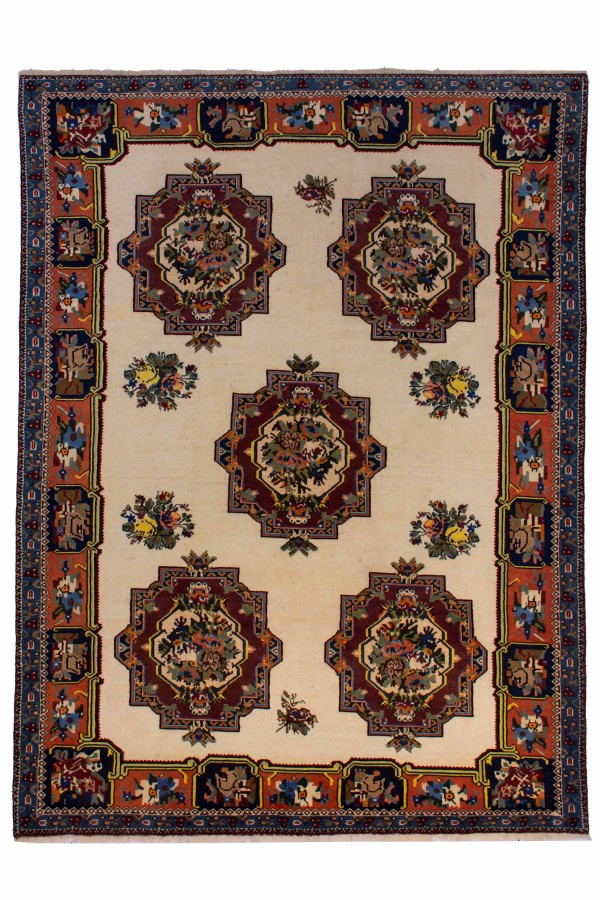 فرش دستباف شش متری بختیاری گل فرنگ کد 1103 (290 در 211)