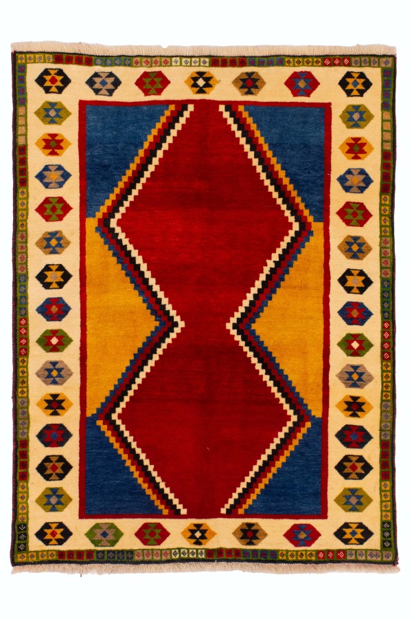 فرش دستباف قشقایی ایمانلو ذرع نیم کد 1415 (131 در 100)