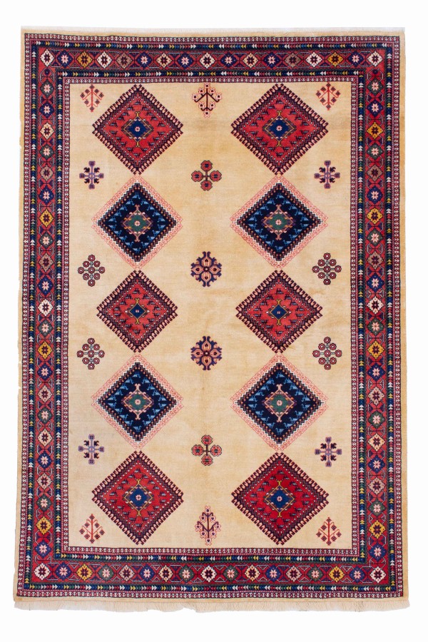 فرش دستباف قشقایی شش متری کف ساده خاکی کد 1493