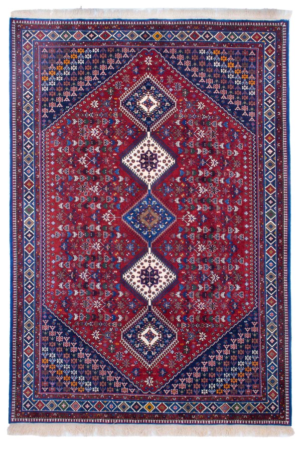 فرش دستباف قشقایی شش متری یلمه اعلا قرمز کد 1433 (292 در 203)