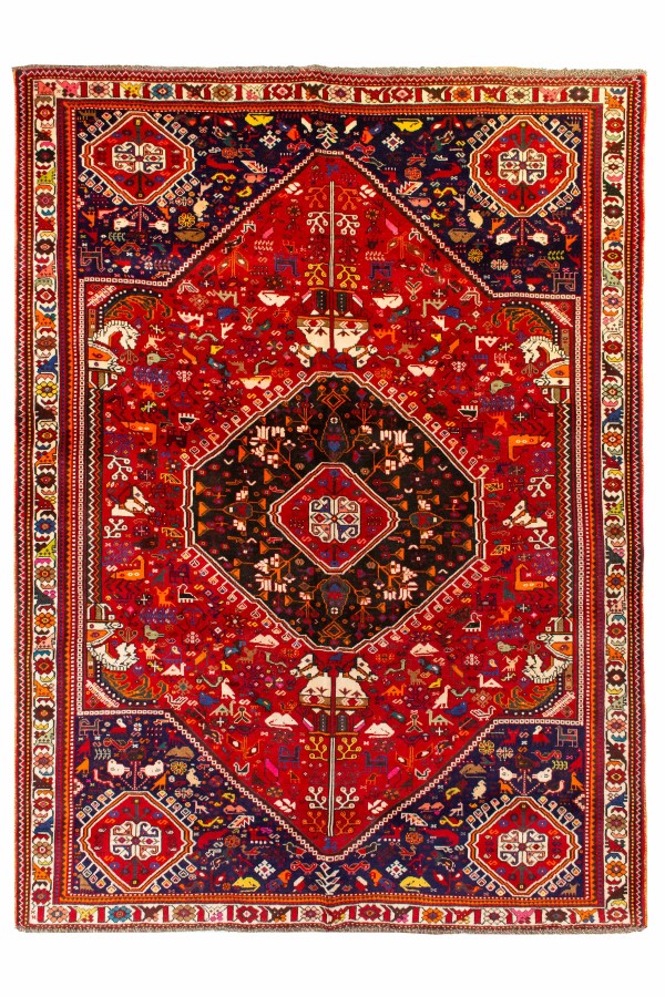 فرش دستباف قشقایی چهار متری کد 1074 (252 در 187)