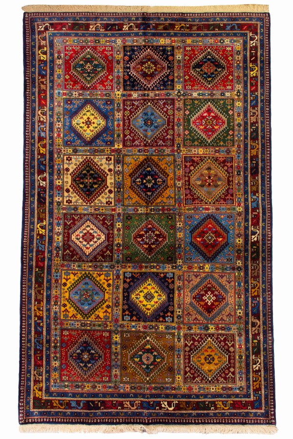 فرش دستباف قشقایی یلمه چهار متری خشتی چهار متری کد 1059 (271 در 163)