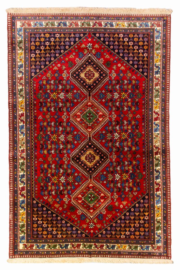 فرش دستباف قشقایی یلمه چهار متری قرمز کد 1060 (248 در 165)