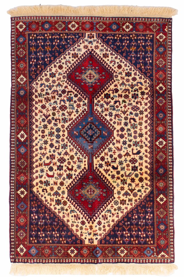 فرش دستباف قشقایی یلمه یک و نیم متری کد 1461 (162 در 107)