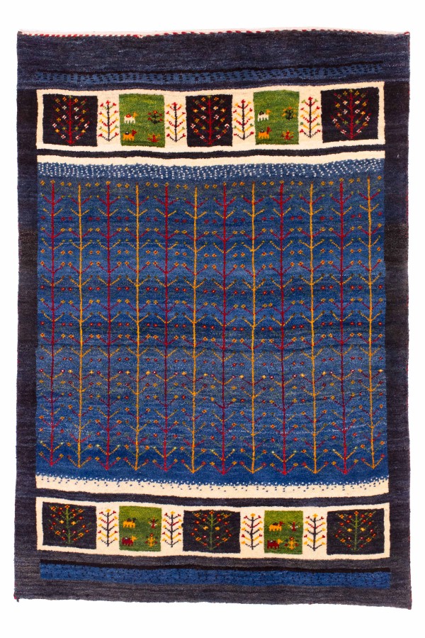 گبه دستباف قشقایی آبی درخت کد 2649 (161 در 110)