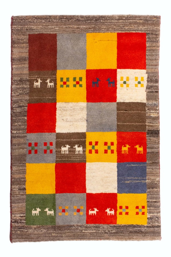 گبه دستباف قشقایی خشتی ذرع نیم کد 2687 (149 در 98)