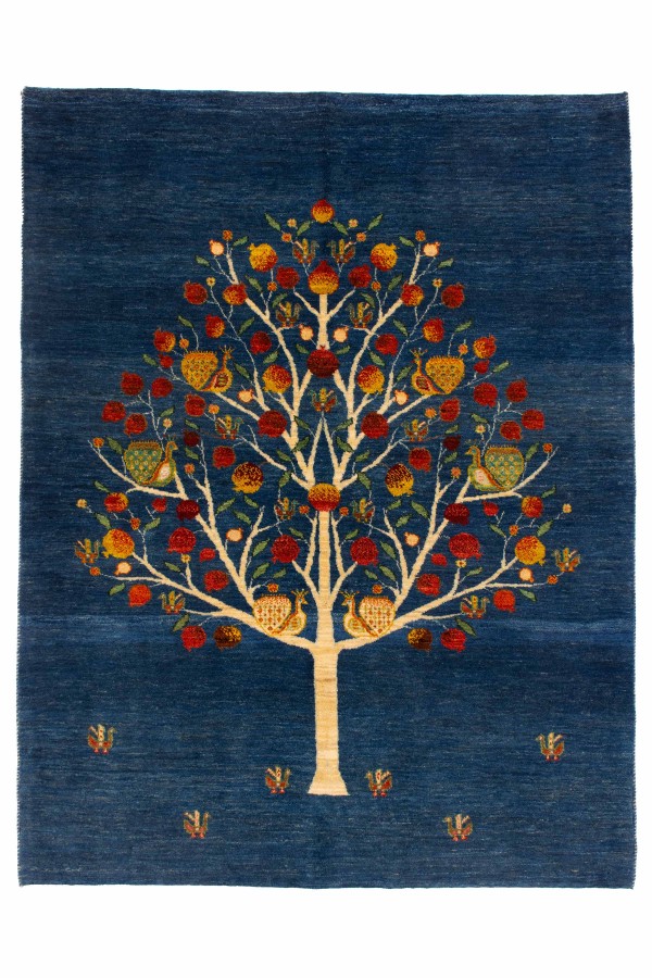 گبه دستباف قشقایی درخت انار سه متری کد 2692 (200 در 150)