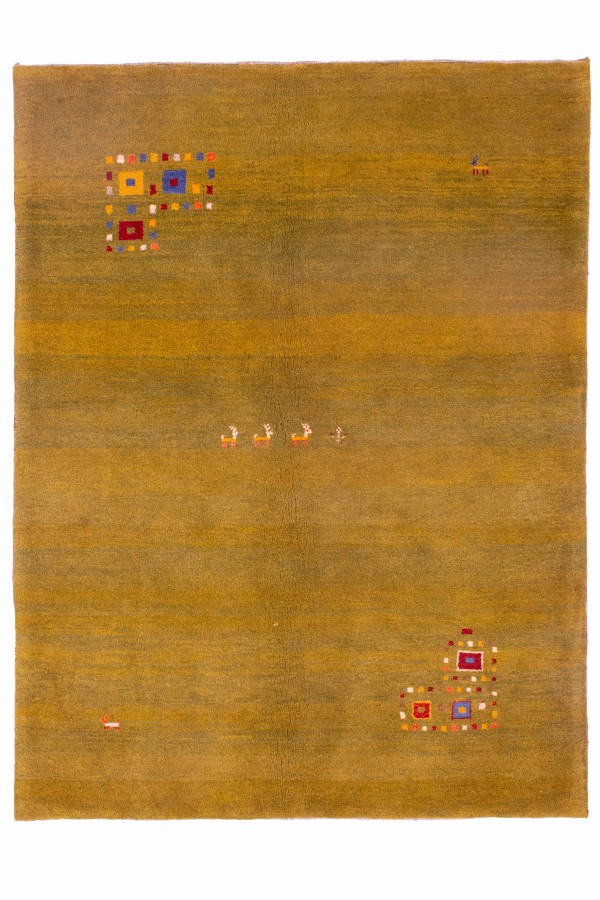 گبه دستباف قشقایی سبز پسته ای سه متری کد 2630 (194 در 147)