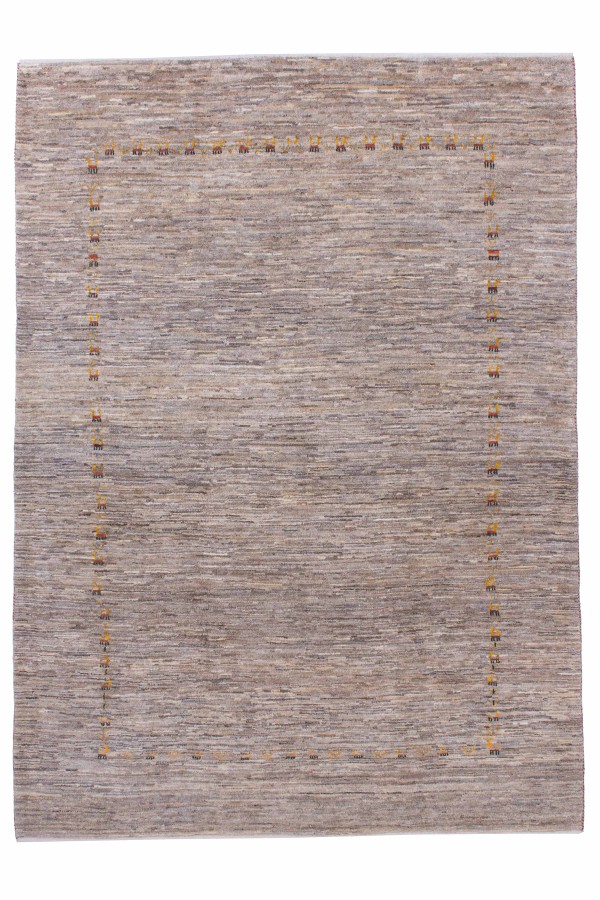 گبه دستباف قشقایی شش متری خودرنگ طوسی کد 2703