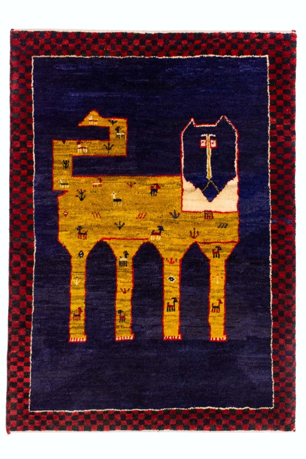 گبه دستباف قشقایی شیر ذرع نیم کد 2688 (145 در 103)